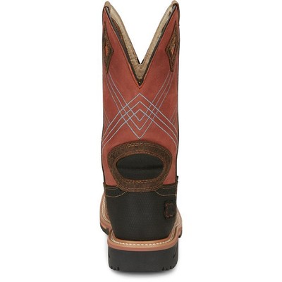 Pre-owned Justin Boots Justin Men's Se4216 Dalhart 12" Caramel (brown) Square Toe Waterproof Work Boots