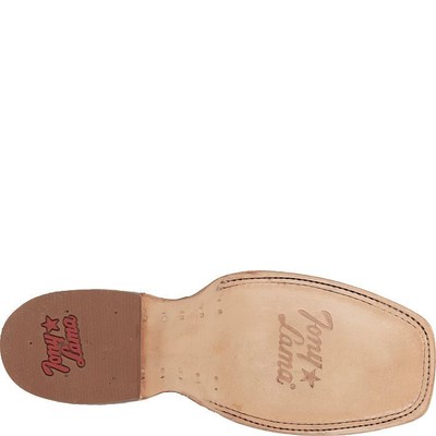 Pre-owned Tony Lama Women's Tl3204 Gabriella 11" Gold/tan Sq Toe Western Block Heel Boots In Gold/tan (brown)