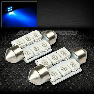 ПАРА 6 SMD 6SMD 36 ММ СИНИЙ 5050 5055 СВЕТОДИОДНЫЙ ВНУТРЕННИЙ КУПОЛ/КАРТА 12 В ЛАМПОЧКА НАКАЛИВАНИЯ