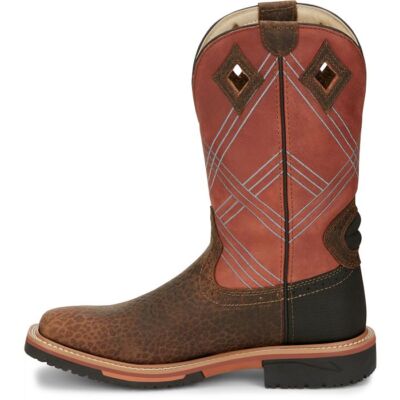 Pre-owned Justin Boots Justin Men's Se4218 Dalhart 12" Brown Nano Composite Toe Waterproof Work Boots