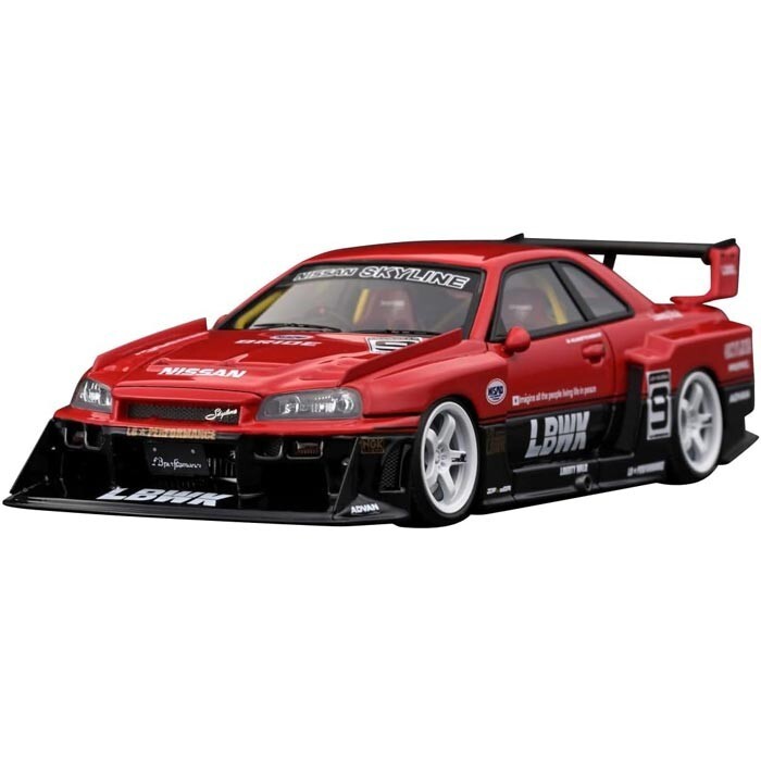 ignition model 1&frasl;43 LB-ER34 Super Silhouette SKYLINE Red&frasl;Black #9