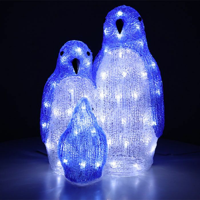Jingles LED Light Up Arctic Penguin Family of Three - Outdoor Lights