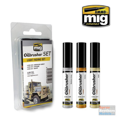 AMM7506 AMMO by Mig Oilbrusher Set - Light Fading