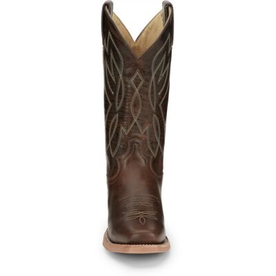 Pre-owned Justin Boots Justin Women's Cj4011 Mayberry 12" Umber (brown) Sq Toe Western Mid-calf Boots