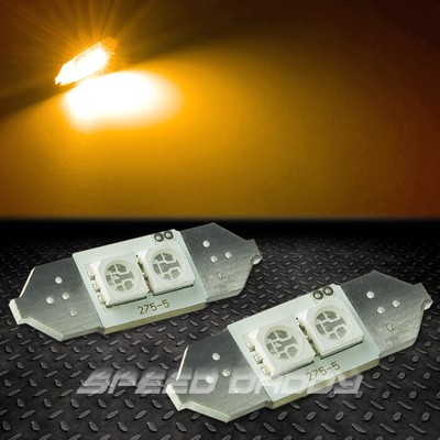 2 X SMD 2SMD 31 ММ ЯНТАРНЫЙ 5050 5055 СВЕТОДИОДНЫЙ АВТОМОБИЛЬНЫЙ ВНУТРЕННИЙ КУПОЛ/КАРТА 12 В ЛАМПОЧКА НАКАЛИВАНИЯ