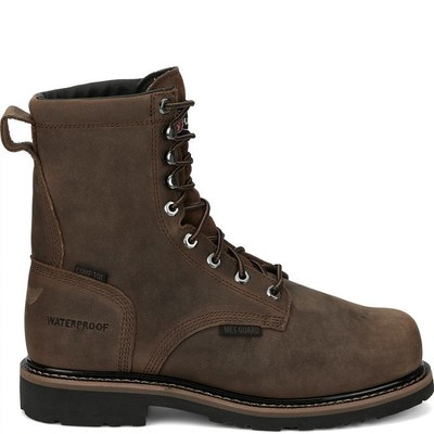 Pre-owned Justin Boots Justin Men's Se630 Pulley 8" Brown Nano Comp Met Guard Waterproof Eh Work Boots In Whiskey Brown (brown)