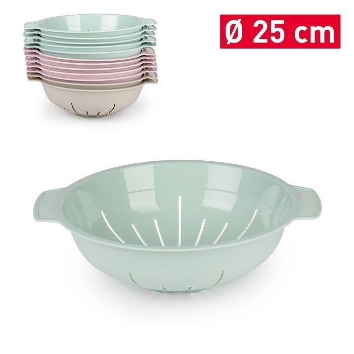 Set 12 Pezzi Cestino Scolapasta 25cm In Plastica Colorata hmj