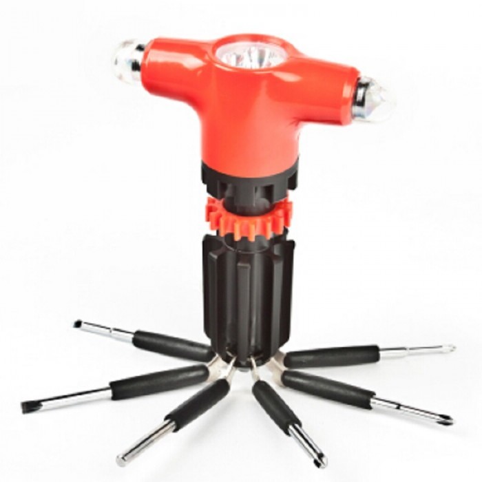 8in1 Torcia Portatile Luce Con Cacciaviti Martello Emergenza FZ-900 Linq