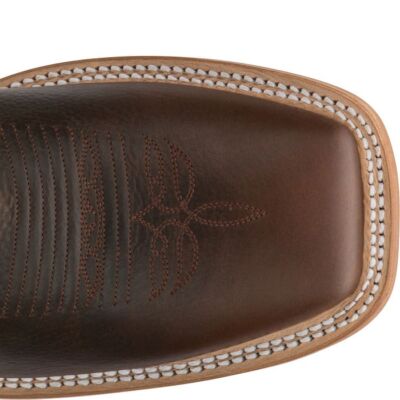 Pre-owned Justin Boots Justin Men's Br738 Austin 11" Dark Brown Broad Square Toe Block Heel Boots In Dark Brown (brown)