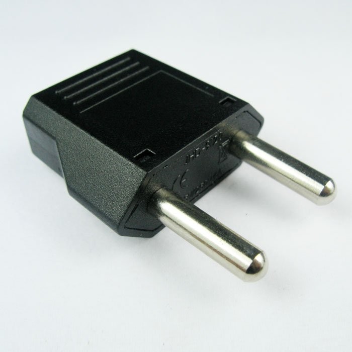 MU3 Europe EU 5mm Round Plug Adapter -American US to European/Asia Style C Plug