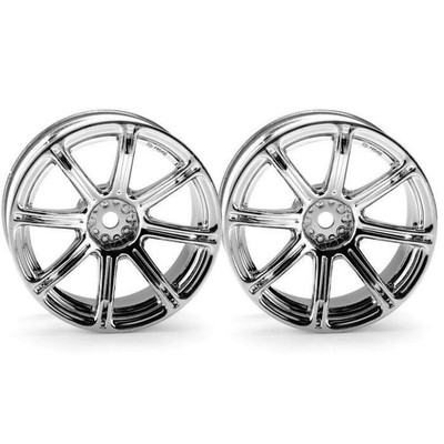 NEW HPI Sprint2 / E10/ Nitro3 Work Emotion XC8 Wheel 26mm 6mm Offset Chrome (2)