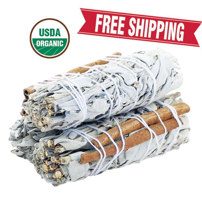 3 Pack Mixed White Sage Smudge Sticks USDA Organic Set with Smudging Guide 4" 