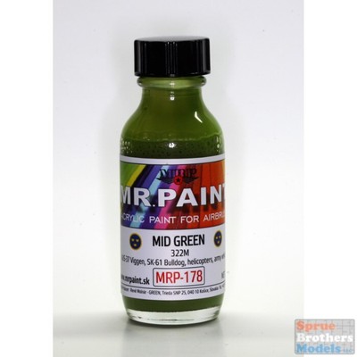 MRP178 MRP/Mr Paint - Mid Green 322M - Modern Swedish AF 30ml  (for Airbrush