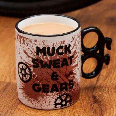 Novelty Mug Gift Cyclist Unique Gift Mountain Biking Mud Muck Sweat and Gears