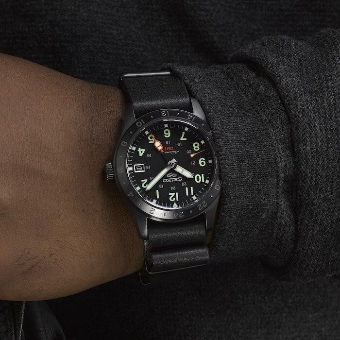 Pre-owned Seiko 5 Sports Ssk025k1 Field Deception Gmt Automatic Black Analog Men's Watch