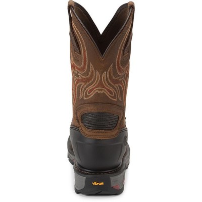 JUSTIN BOOTS JUSTIN MEN'S WK2112 PECAN/BROWN ELECTRICAL HAZARD STEEL TOE WATERPROOF BOOTS