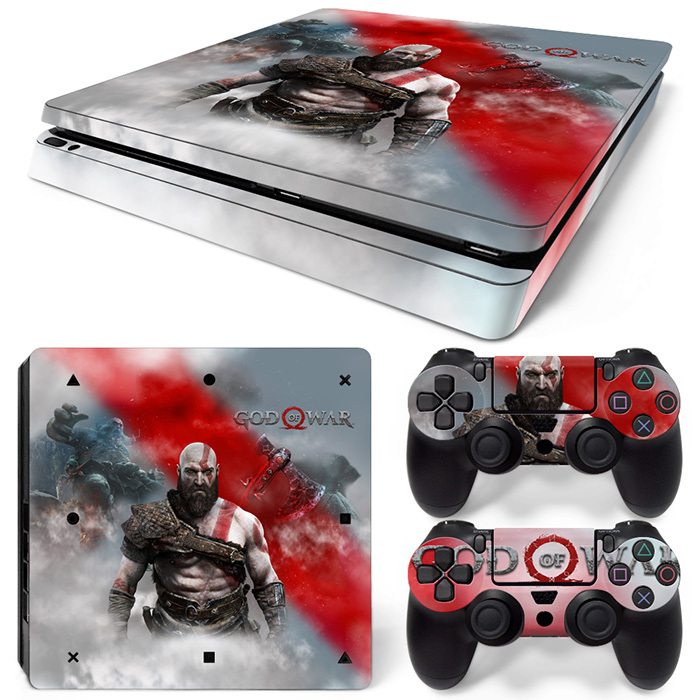 Ps4 Slim Playstation 4 Console Skin Decal Sticker God Of War Custom Design Set Ebay