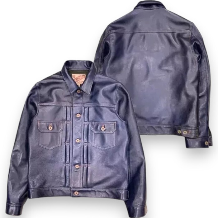 Y'2 LEATHER Leather jacket IB-141 INDIGO HORSE 2nd Type G