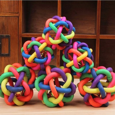Colorful Soft Bell Plastic Ball Durable Fetch Chew Pet Dog Toy Wholesale