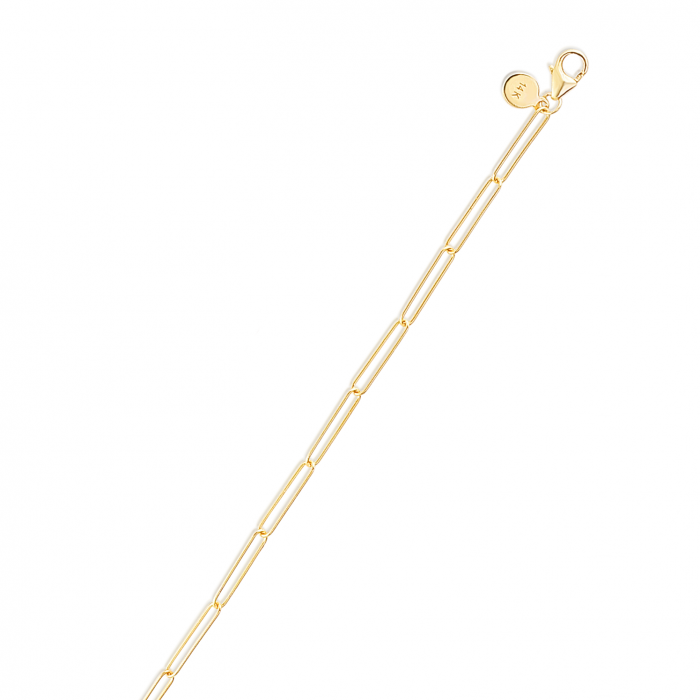 Pre-owned R C I 14kt Solid Yellow Gold Paperclip Link Chain Bracelet 7 Inch 1.8 Grams 2.7mm In No Stone