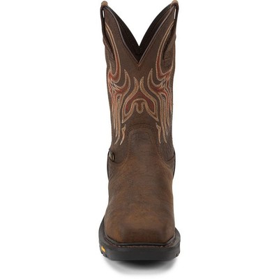 JUSTIN BOOTS JUSTIN MEN'S WK2112 PECAN/BROWN ELECTRICAL HAZARD STEEL TOE WATERPROOF BOOTS