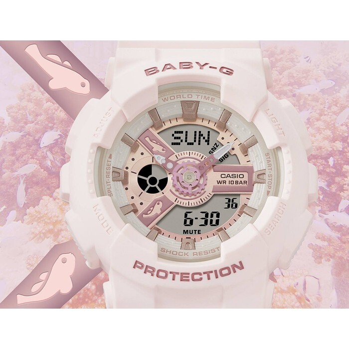 Pre-owned Casio Baby-g Ba-110aq-4a Aqua Planet Joint Limited Edition Watch【taiwan】