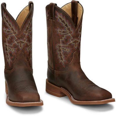JUSTIN BOOTS JUSTIN MEN'S BR5348 BENDER 11" DARK BROWN SLIP-RESISTANT WESTERN MID-CALF BOOTS