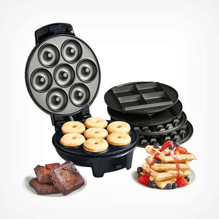 3 in 1 Waffle Maker Doughnut, Brownie & Waffle Maker with Removable