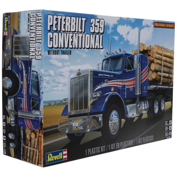 Revell Peterbilt 359 & '55 Chevy セット Revell 1/24 Scale 08891 - Peterbilt 359 Truck - Black/ Bare