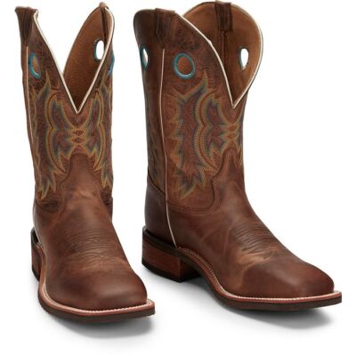 Pre-owned Tony Lama Men's 7973 Creedance 11" Brown Square Toe Stockman Heel Western Boots