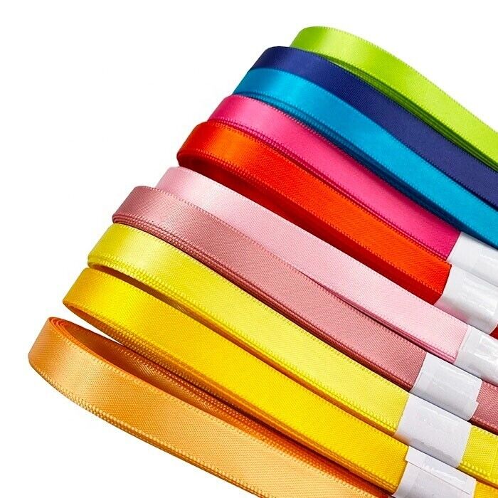 100 Yard Satin Ribbon 100% Polyester Choose From 15+ Colors 1/4 3/8 5/8 7/8 Inch