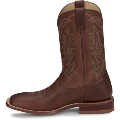 JUSTIN BOOTS JUSTIN MEN'S CJ2530 WITTMAN 11" BROWN SQUARE TOE PULL-ON WESTERN MID-CALF BOOTS