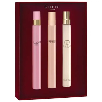 Gucci  Perfume Collection Travel Spray Trio Bloom Gorgeous Gardenia Guilty   