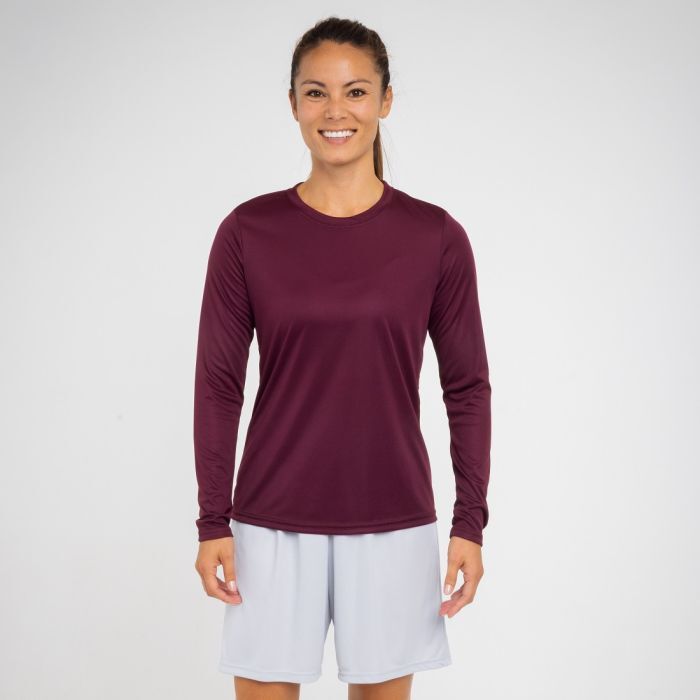 A4 Womens Long Sleeve Moisture Wicking Cooling Performance T
