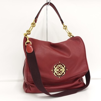 Used  LOEWE Maia 2way Bag Shoulder Bag Leather Red