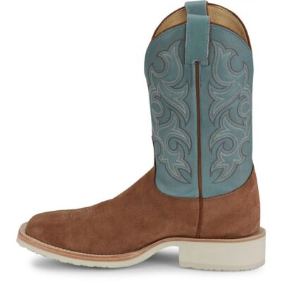 Pre-owned Justin Boots Justin Men's Br390 Alamo 11" Golden Tan (brown) Slip-resistant Roughout Boots