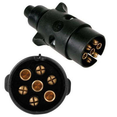Stecker 7 pol Anhängerstecker 7 poliger Stecker Auto Pkw Anhänger Strom Adapter 