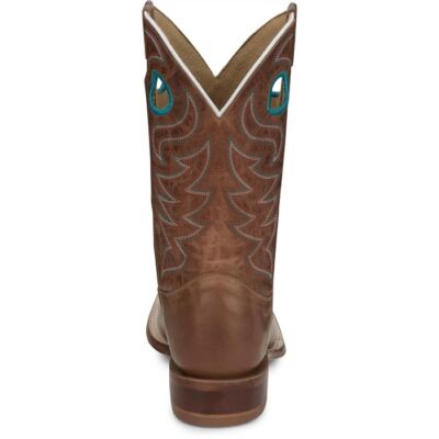 Pre-owned Justin Boots Justin Men's Cj2531 Pearce 11" Tan Square Toe Block Heel Western Mid-calf Boots