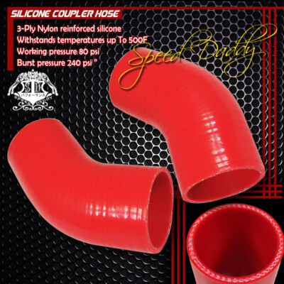2 X 2,5 3-СЛОЙНЫХ 45-ГРАДУСНЫХ ОТВОДНЫХ ШЛАНГА С ТУРБОНАДДУВОМ / ВПУСКНЫМ ТРУБОПРОВОДОМ, СИЛИКОНОВЫЕ СОЕДИНИТЕЛЬНЫЕ ШЛАНГИ КРАСНОГО ЦВЕТА