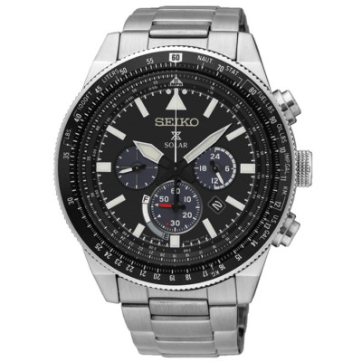 SEIKO ProspeX SSC607P1 Air Solar Watch Silver Steel FlightMaster 100m V192 Pilot