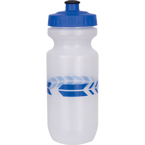 Specialized Big Mouth 21oz Bicycle Water Bottle Clear w/Blue Tracks & Blue Lid