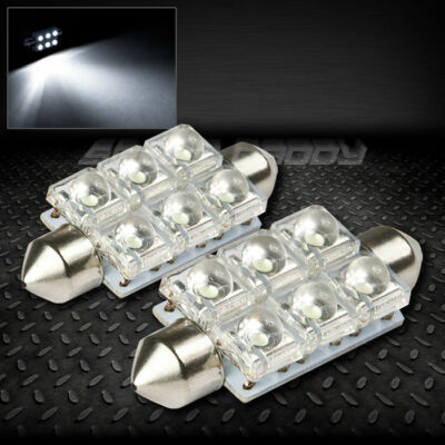 ПАРА 41-МИЛЛИМЕТРОВЫХ БЕЛЫХ ЛАМП НАКАЛИВАНИЯ С ВНУТРЕННИМ КУПОЛОМ 12 В, ЛАМПА НАКАЛИВАНИЯ с 6 X 5-МИЛЛИМЕТРОВЫМ СВЕТОДИОДОМ SUPER FLUX LED