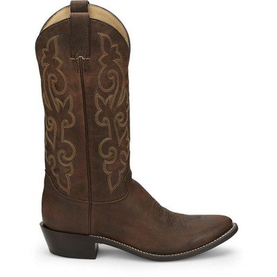 Pre-owned Justin Boots Justin Men's 2253 Buck 13" Bay Apache (brown) Round Toe Unit Heel Western Boots