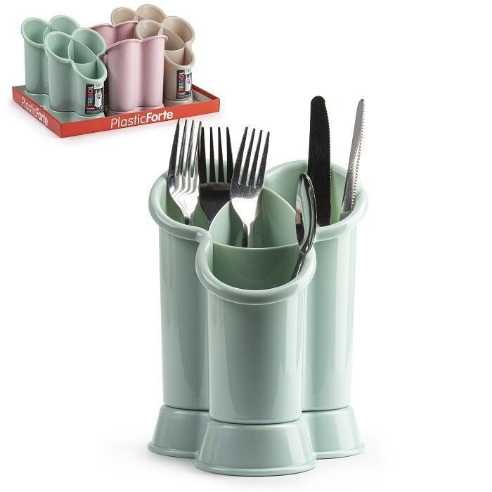 Set 6 Pezzi Porta Posate Scolaposate Trebol In Plastica Colorata hmj