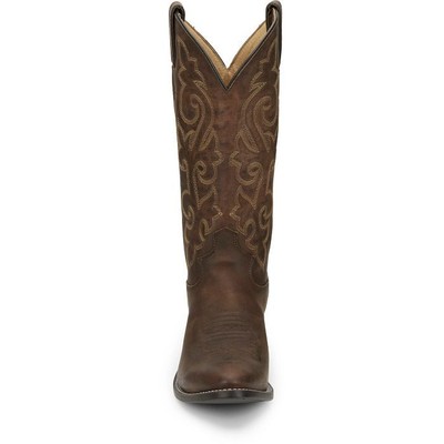 Pre-owned Justin Boots Justin Men's 2253 Buck 13" Bay Apache (brown) Round Toe Unit Heel Western Boots