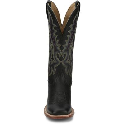 Pre-owned Tony Lama Women's Sa2102 Estrella 13" Ebony Square Toe Western Boot In Ebony (black)