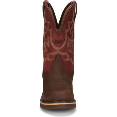 Pre-owned Justin Boots Justin Men's Cr4007 Resistor 11" Brown Waterproof Nano Composite Toe Work Boots In Whiskey Brown (brown)