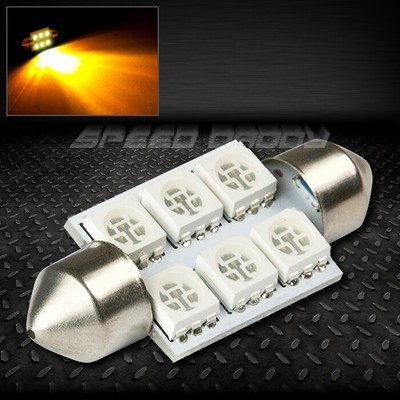 6 SMD 6SMD 11X36 ММ ЯНТАРНЫЙ 5050 5055 СВЕТОДИОДНЫЙ АВТОМОБИЛЬНЫЙ ВНУТРЕННИЙ КУПОЛ 12 В ЛАМПОЧКА НАКАЛИВАНИЯ
