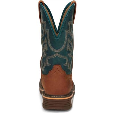 Pre-owned Justin Boots Justin Women's Cr4010 Brown Slip-resistant Block Heel Square Toe Work Boots