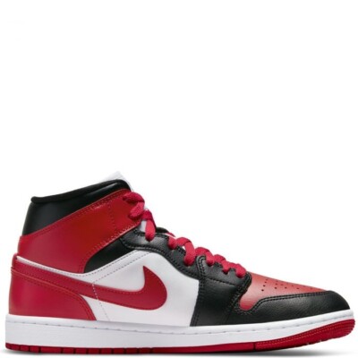 Nike Air Jordan 1 Mid Black/Red/White Women's 8 BQ6472-079